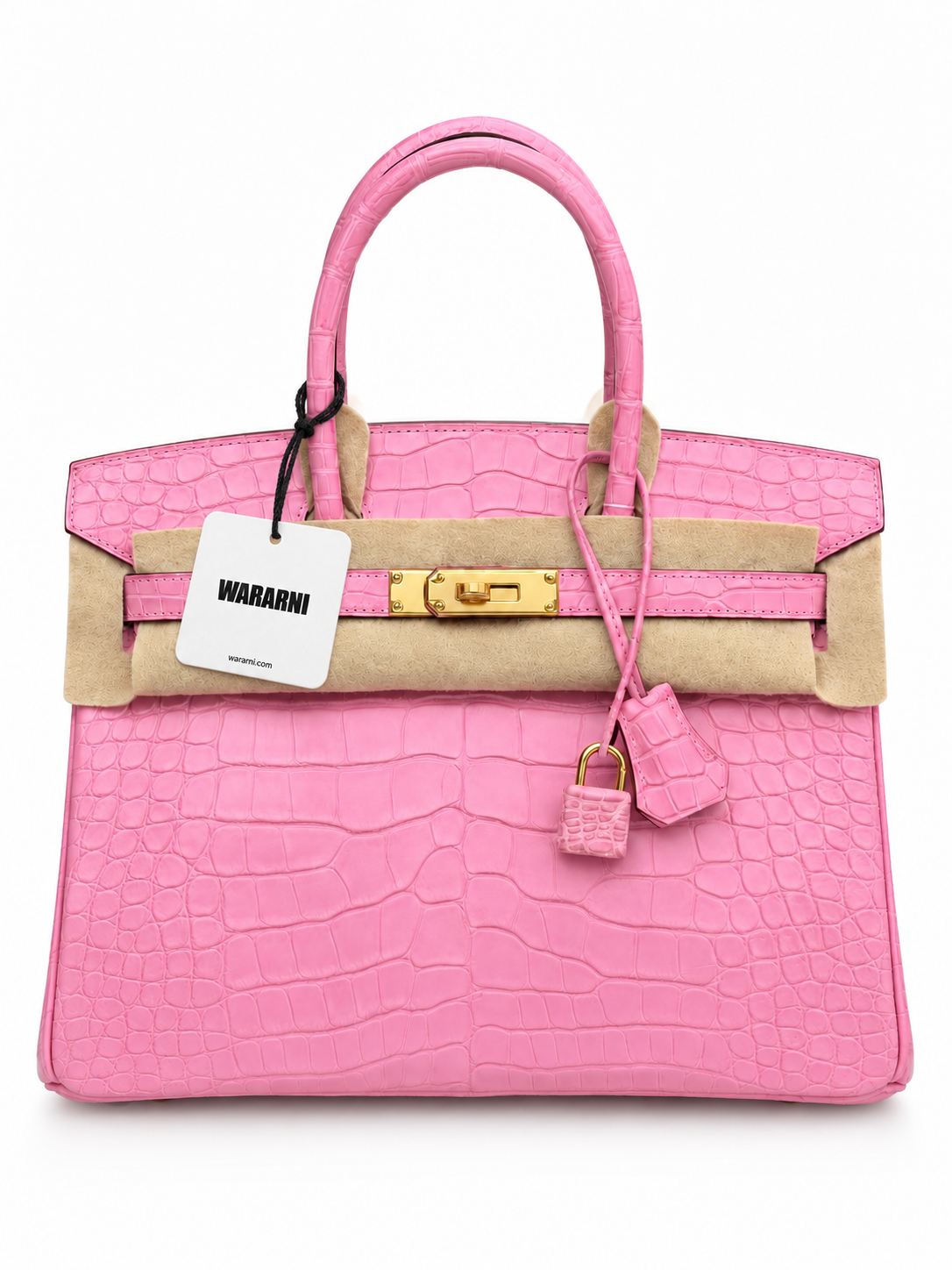 Hermes Birkin 30 Bubblegum Matte Alligator Gold hardware