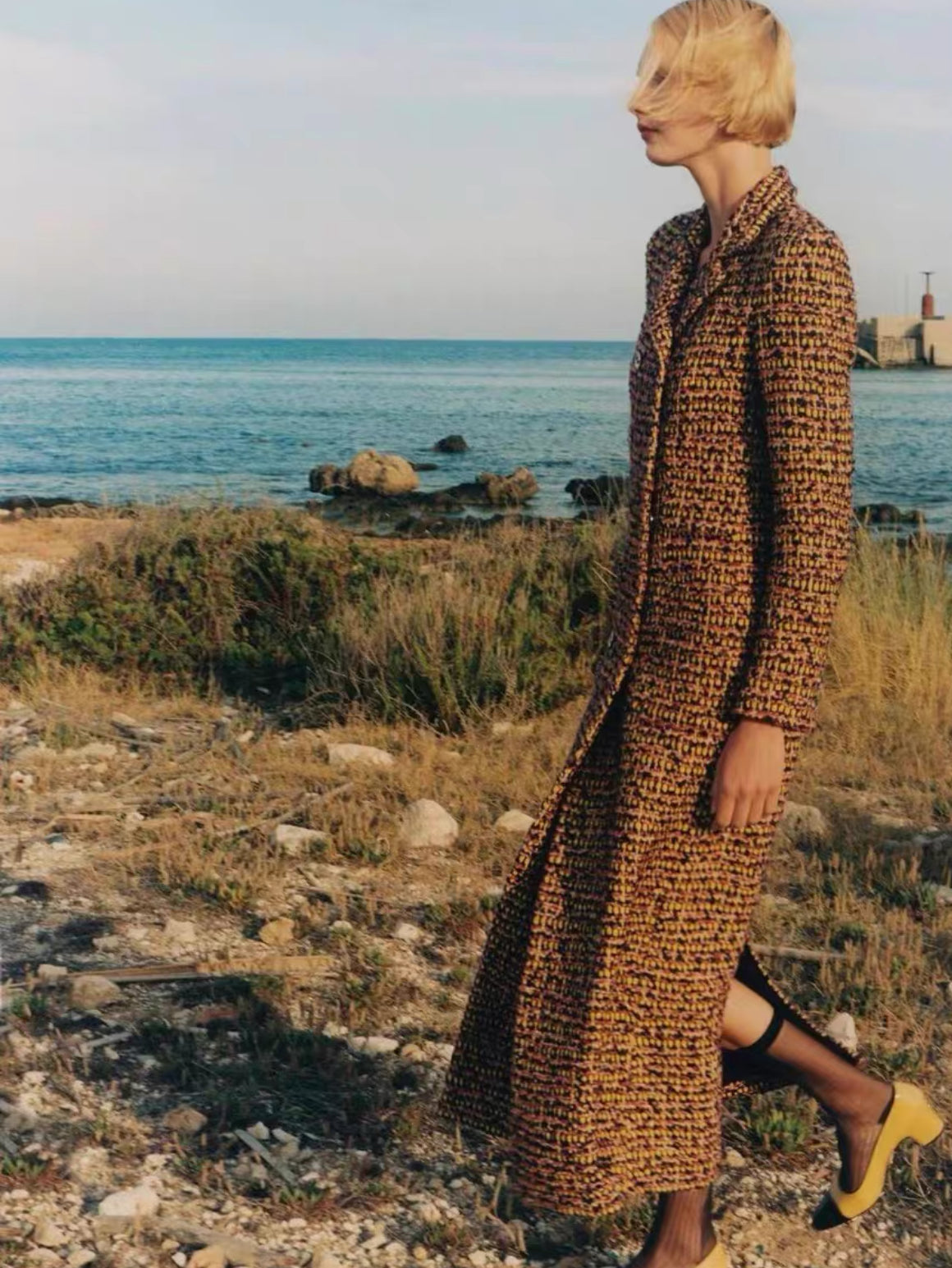 Chanel 23A Multicolor Tweed Long Coat