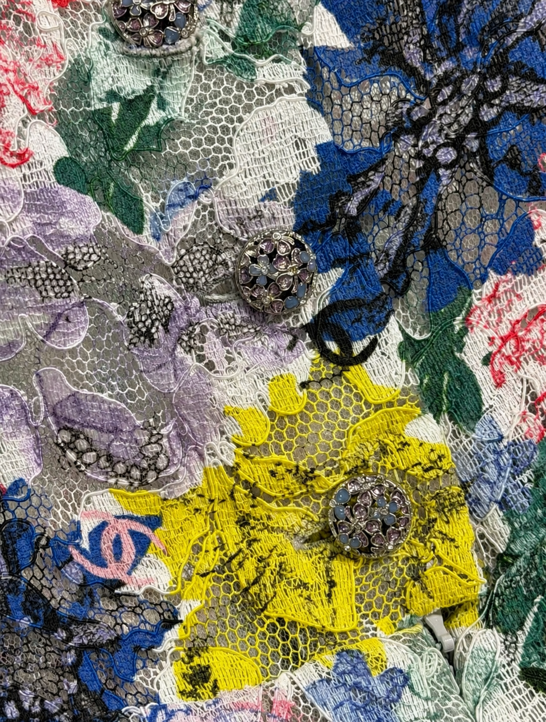 Chanel 24S multicolour floral lace dress