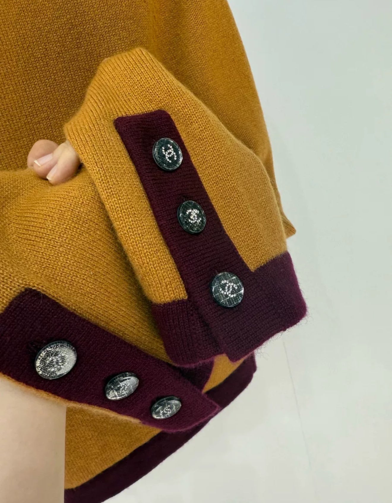 Chanel 21K orange cashmere cardigan