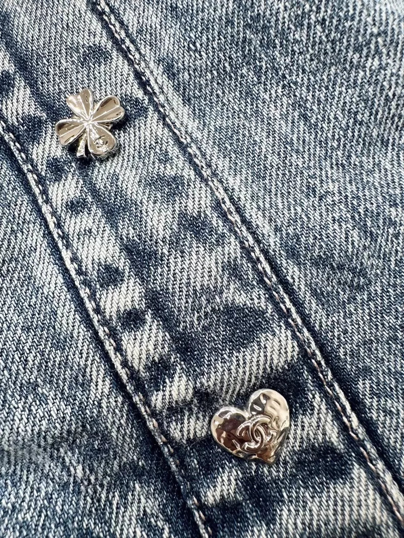 Chanel 25B blue denim top