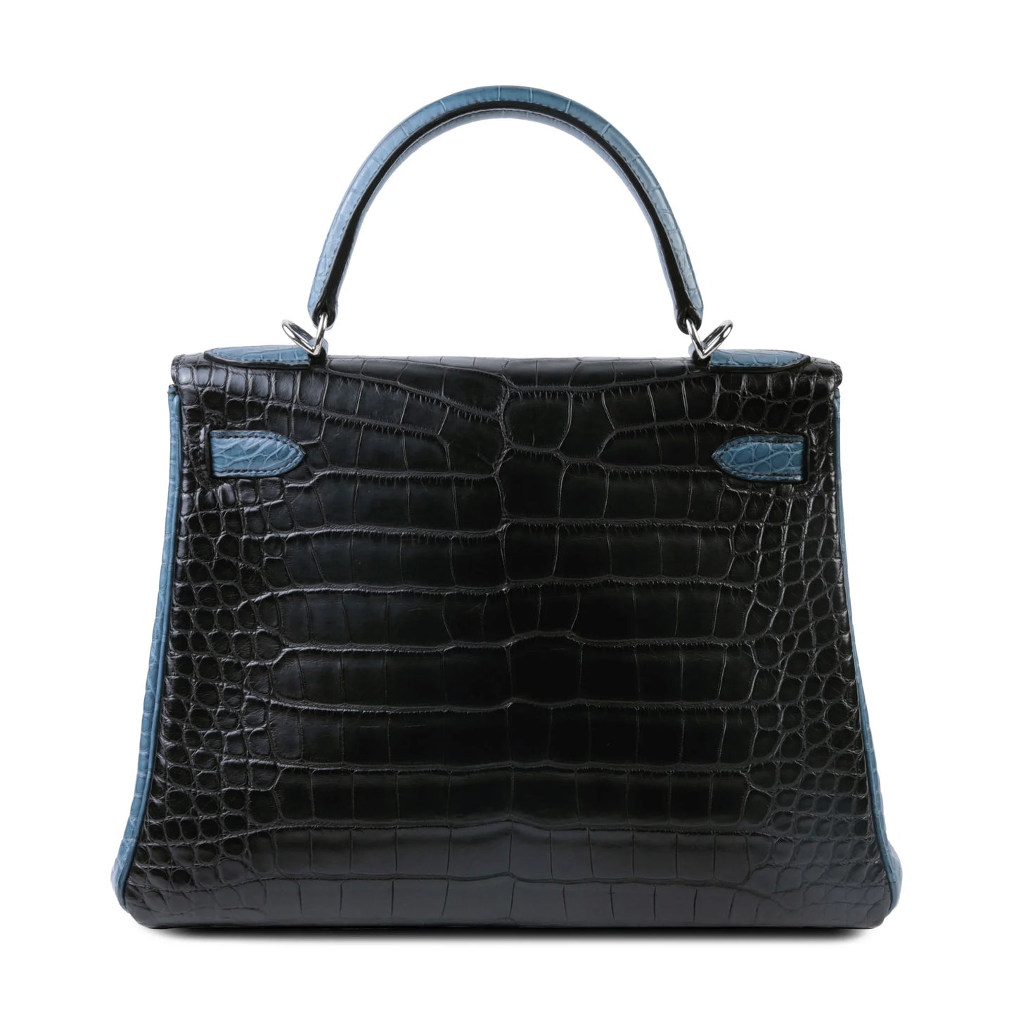 Hermes Kelly 28 Noir Colvert Matte Alligator Palladium hardware