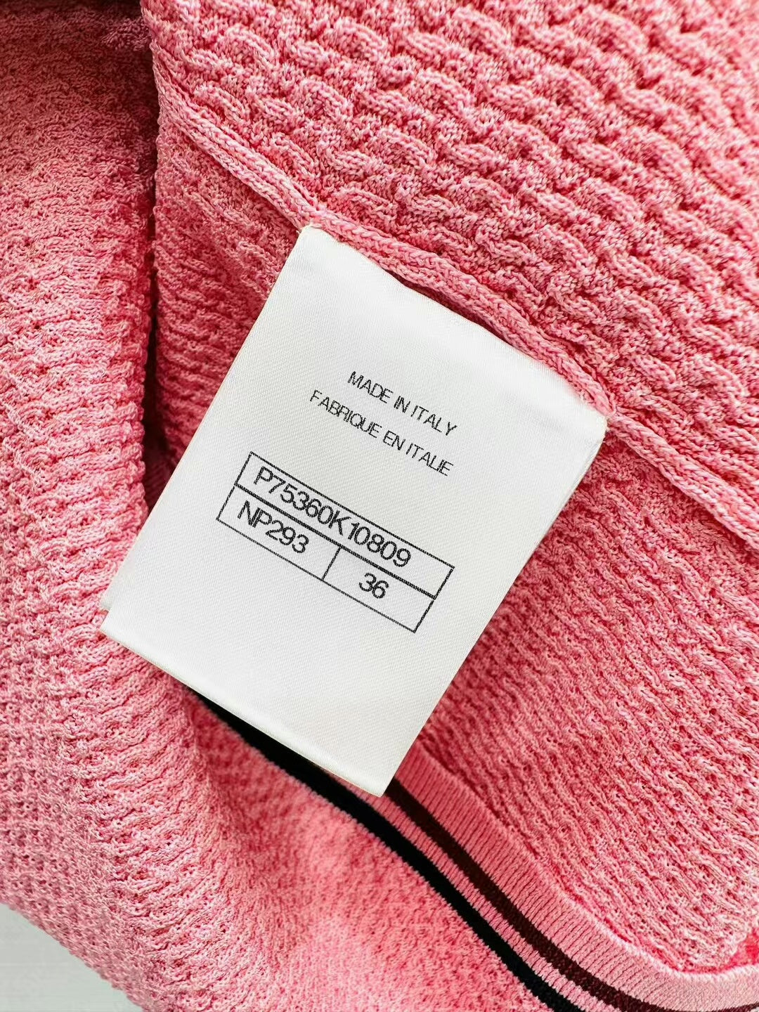 Chanel 23A pink Polo Knit Top, size 36, Brand New,