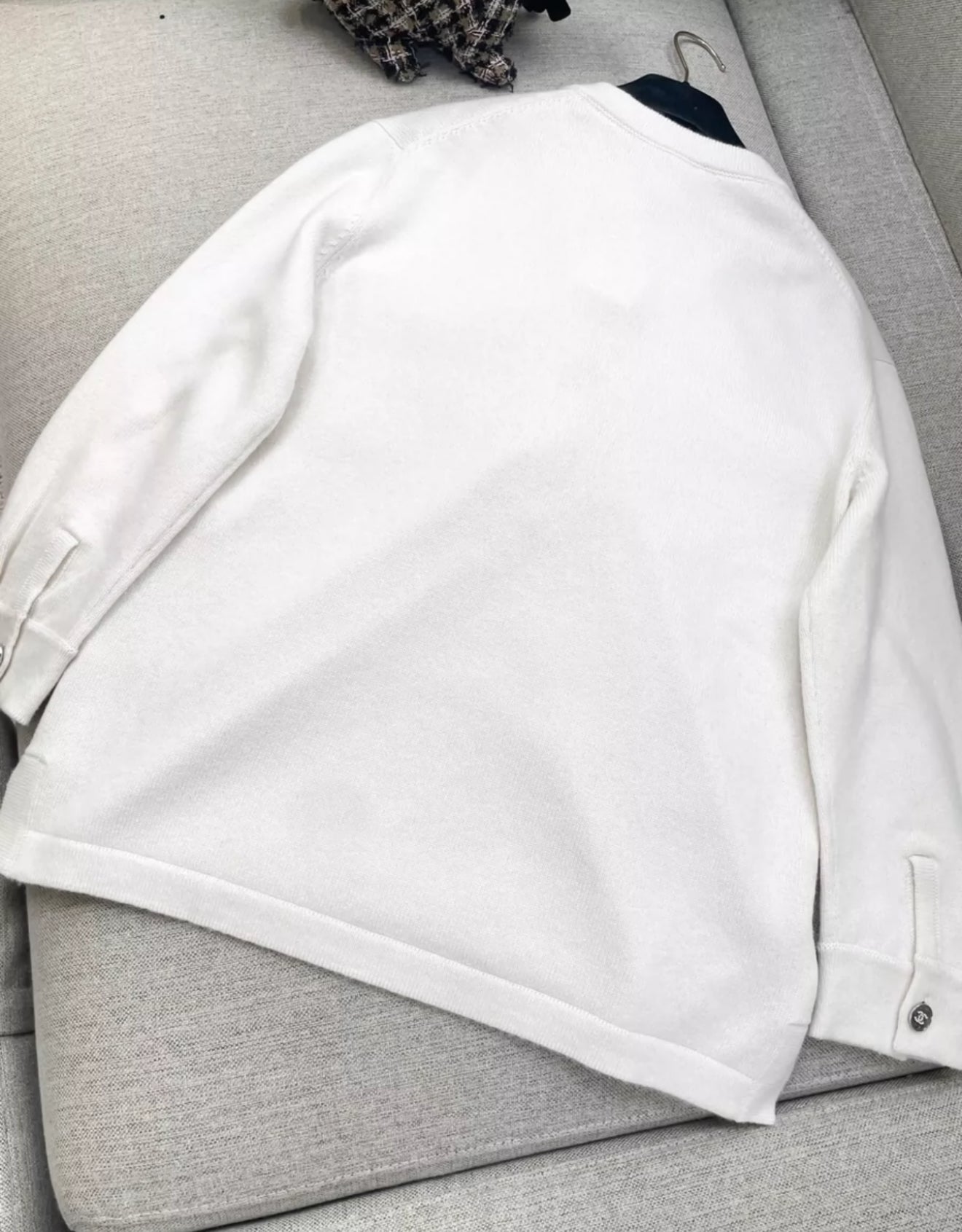 Chanel 23P off-white cashmere sweater