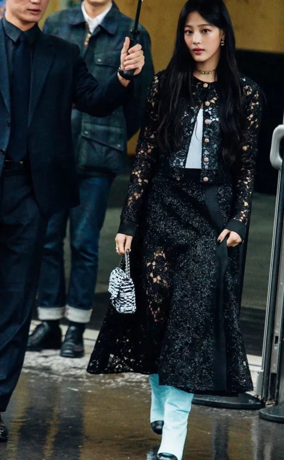 Chanel 24S Black Flower Lace Jacket
