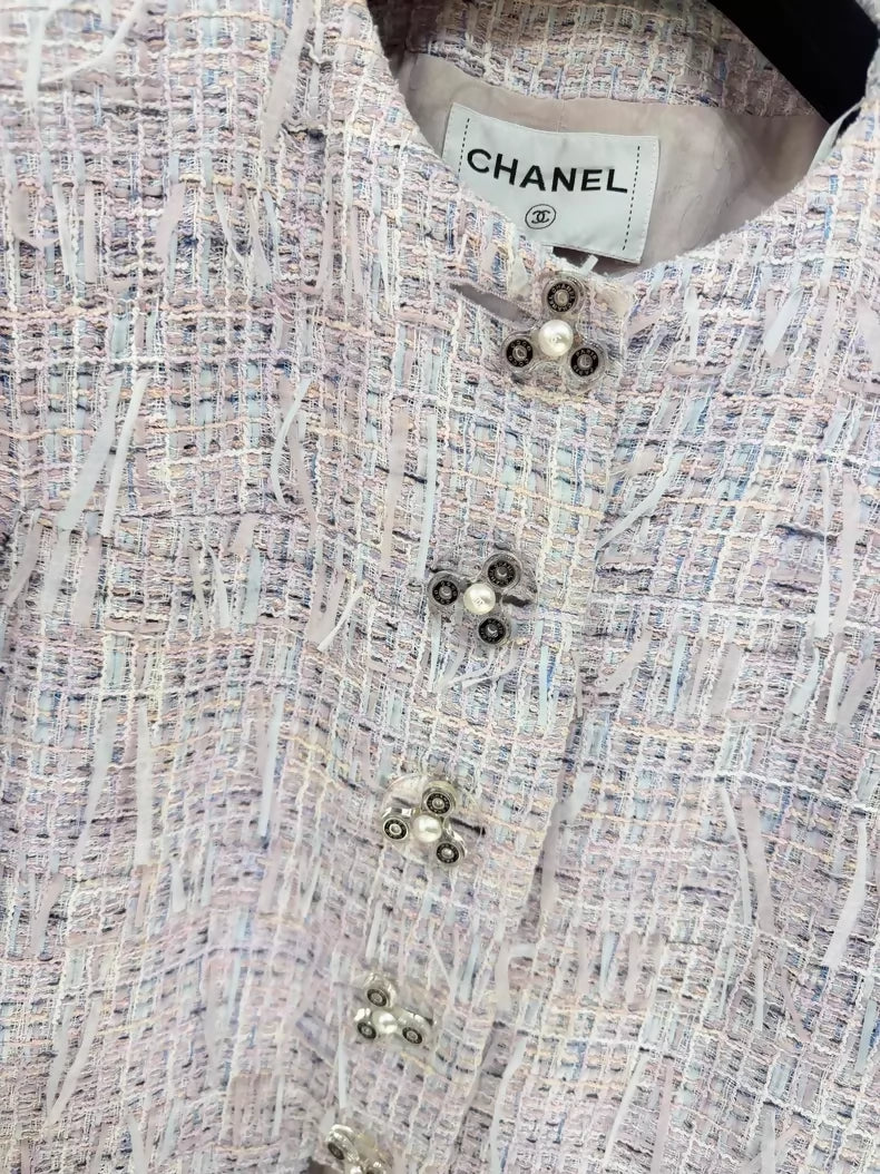 Chanel 2018 purple tweed jacket