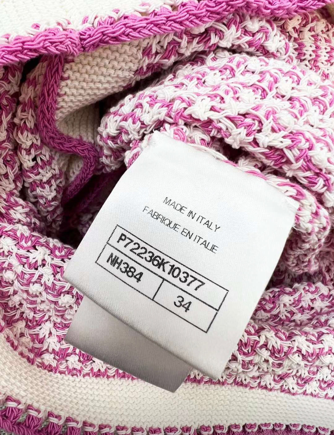 Chanel 22p pink cotton knitted dress size 34