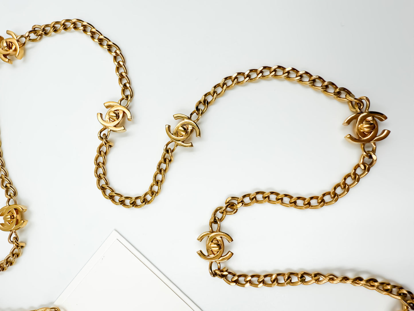 Chanel Vintage CC Turnlock Necklace — Iconic Double-Strand Gold Chain