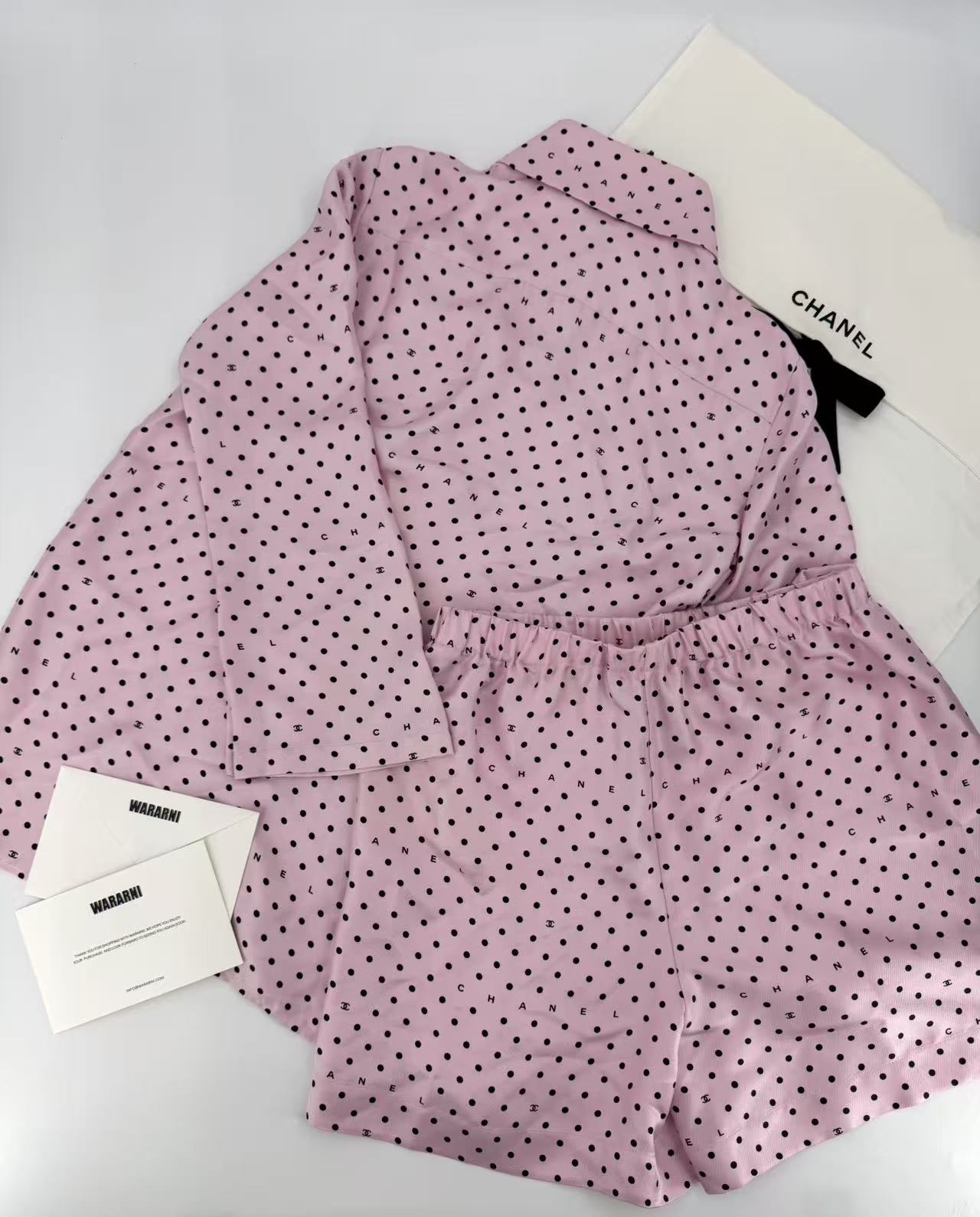 Chanel 24P pink polka shorts