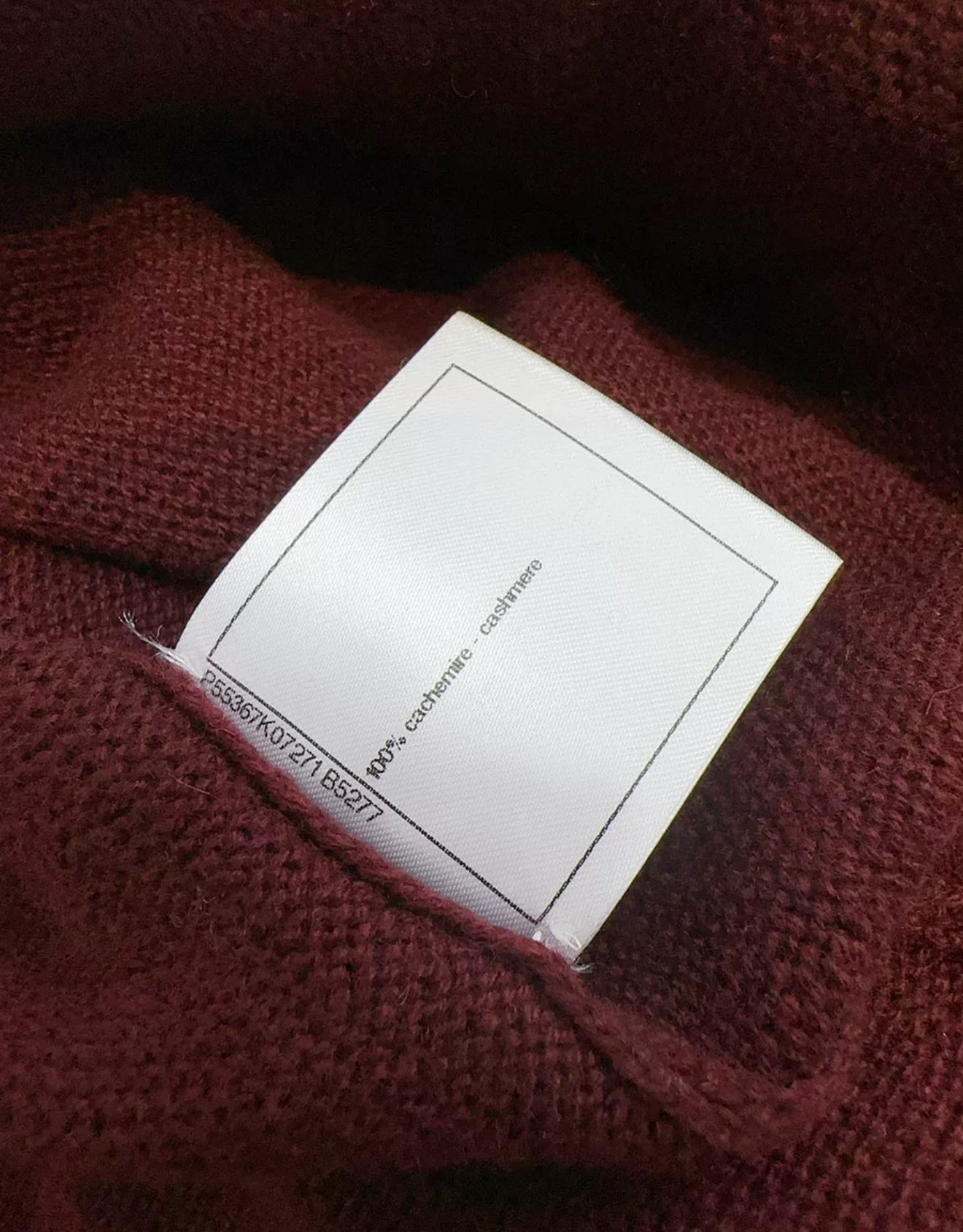 Chanel 2016 Burgundy & Ecru Cashmere Coat