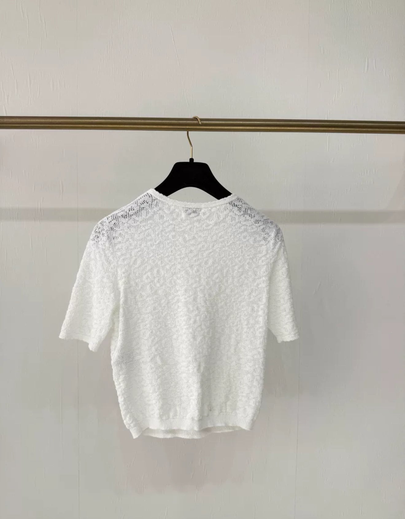 Chanel 22P white lace top T-shirt
