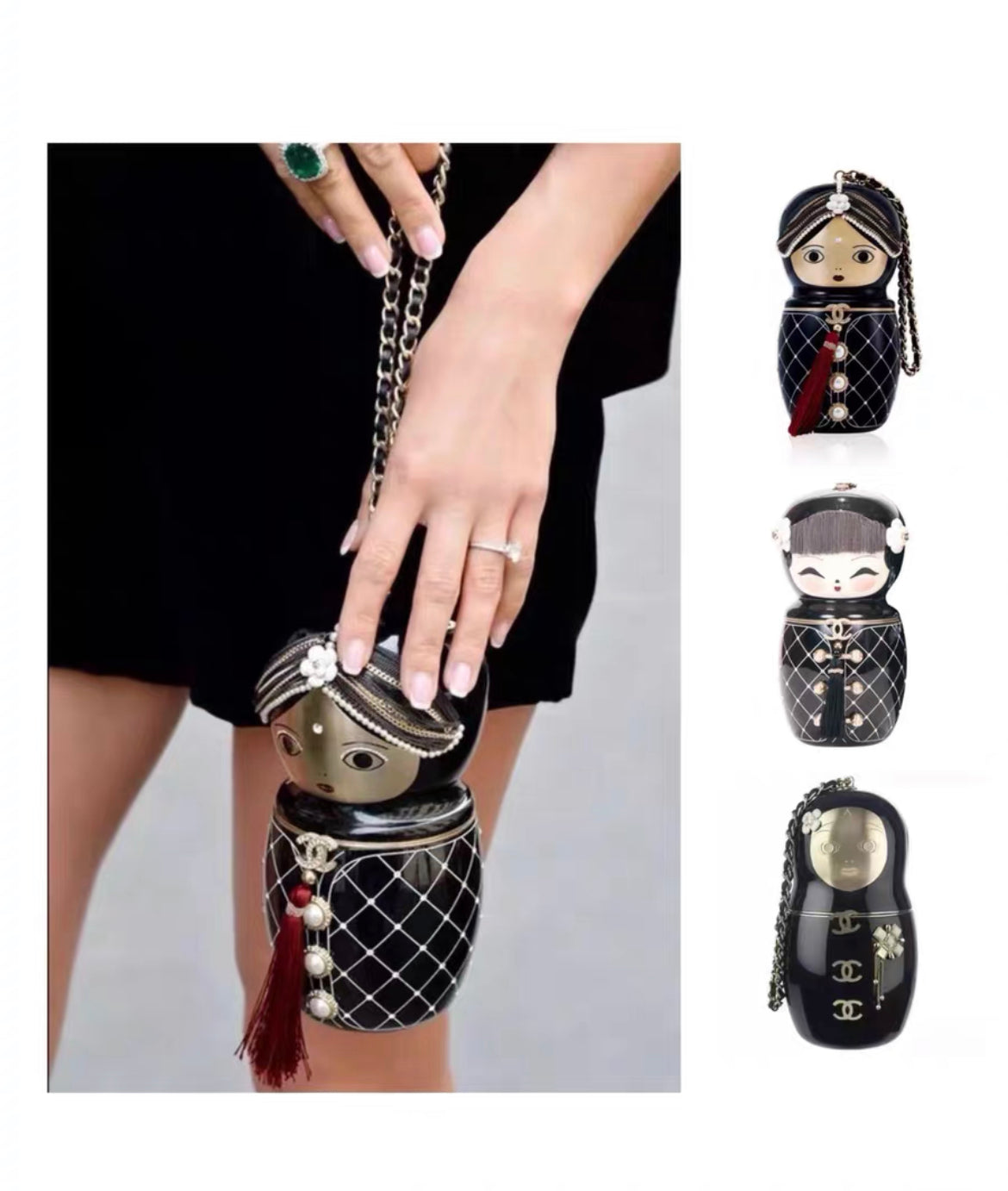 Chanel 2012 Paris-Bombay Black Lucite Métiers d’Art Matryoshka Runway Bag