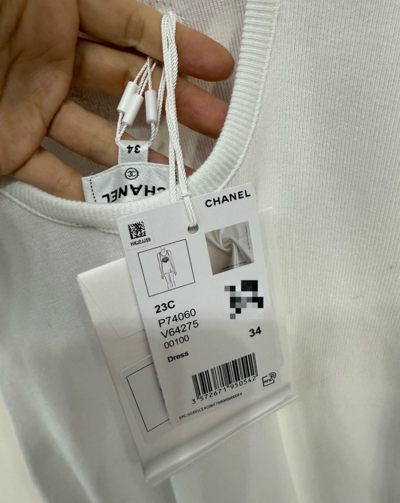 Chanel 23C Formula 1 White Dress