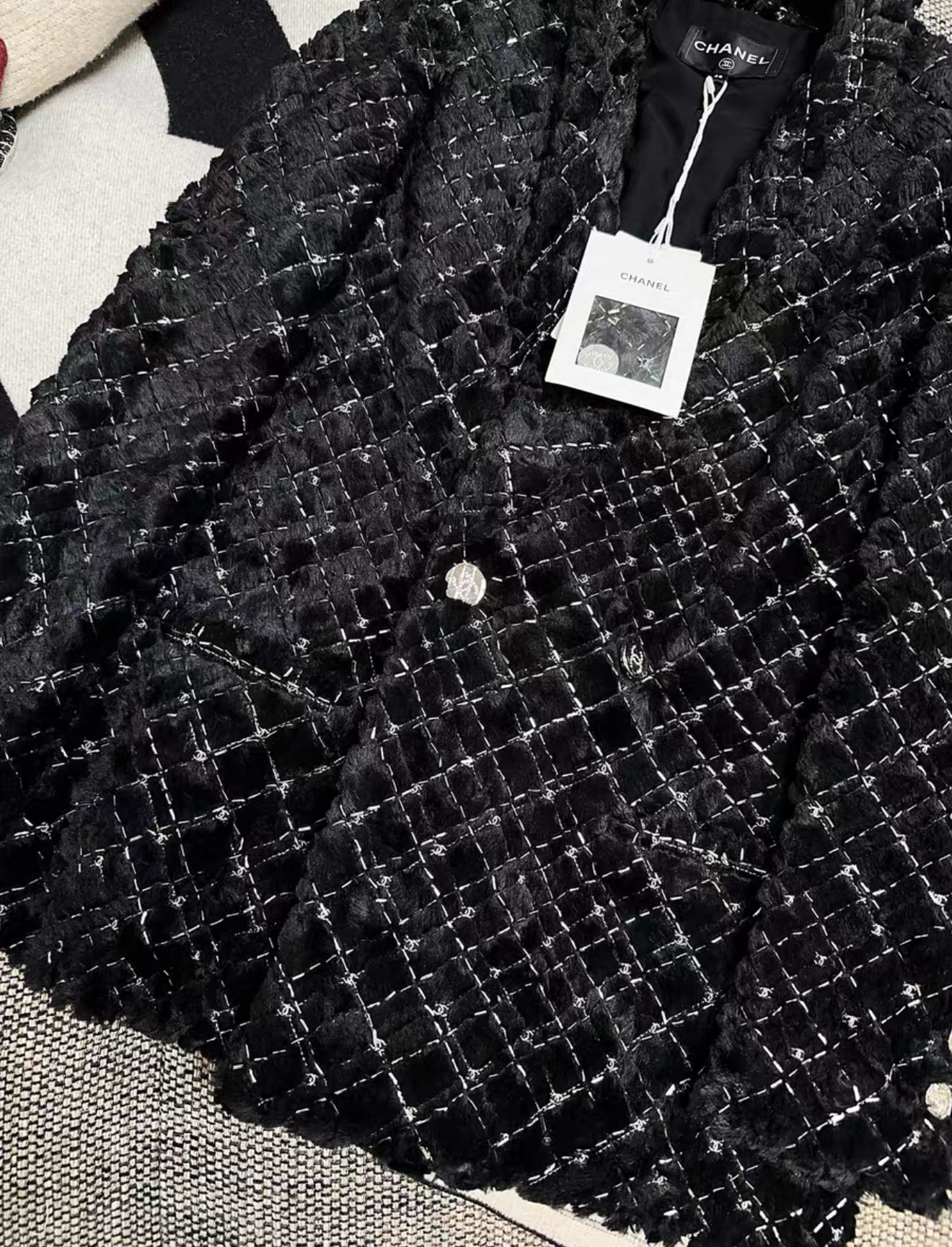 Chanel 22b black velvet jacket