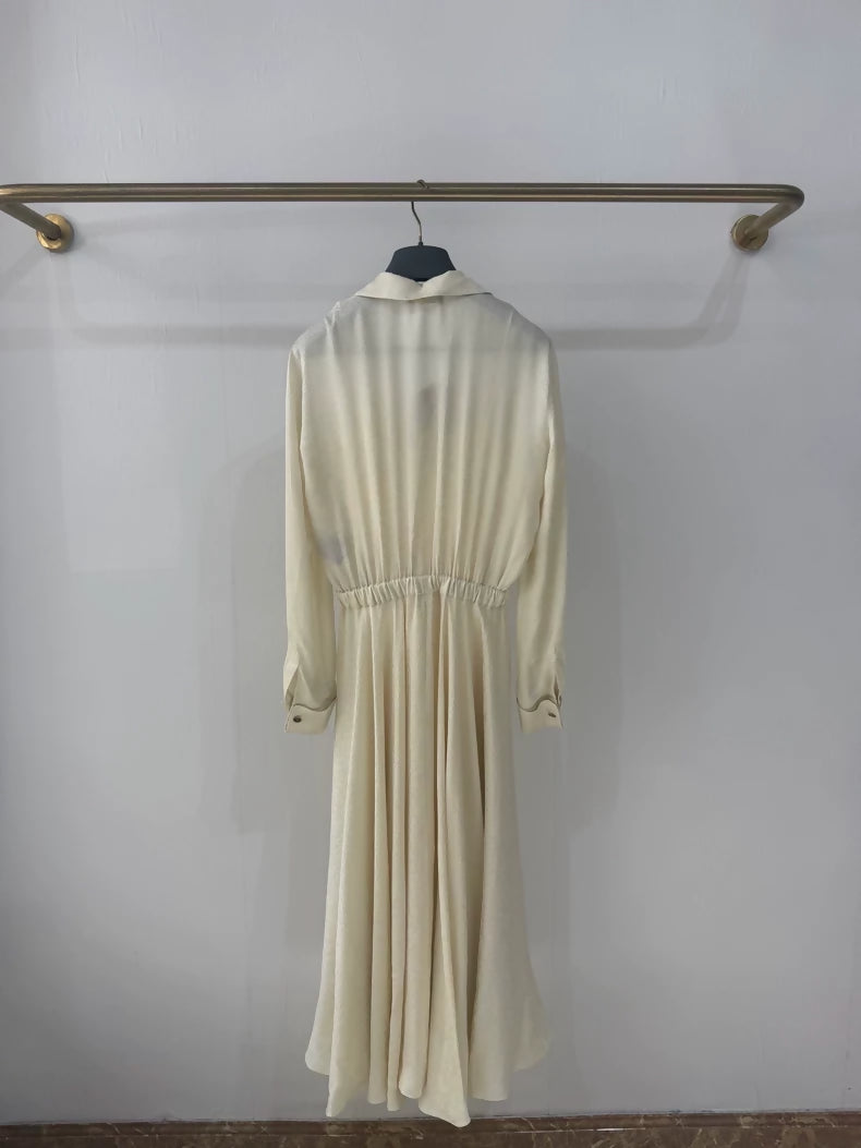 Loro Piana Haute Couture Spring/Summer 2026 Beige Silk Dress