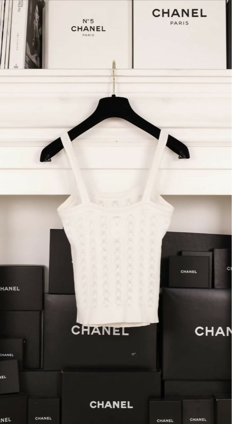 Chanel 2019 ecru KnittedTank Top