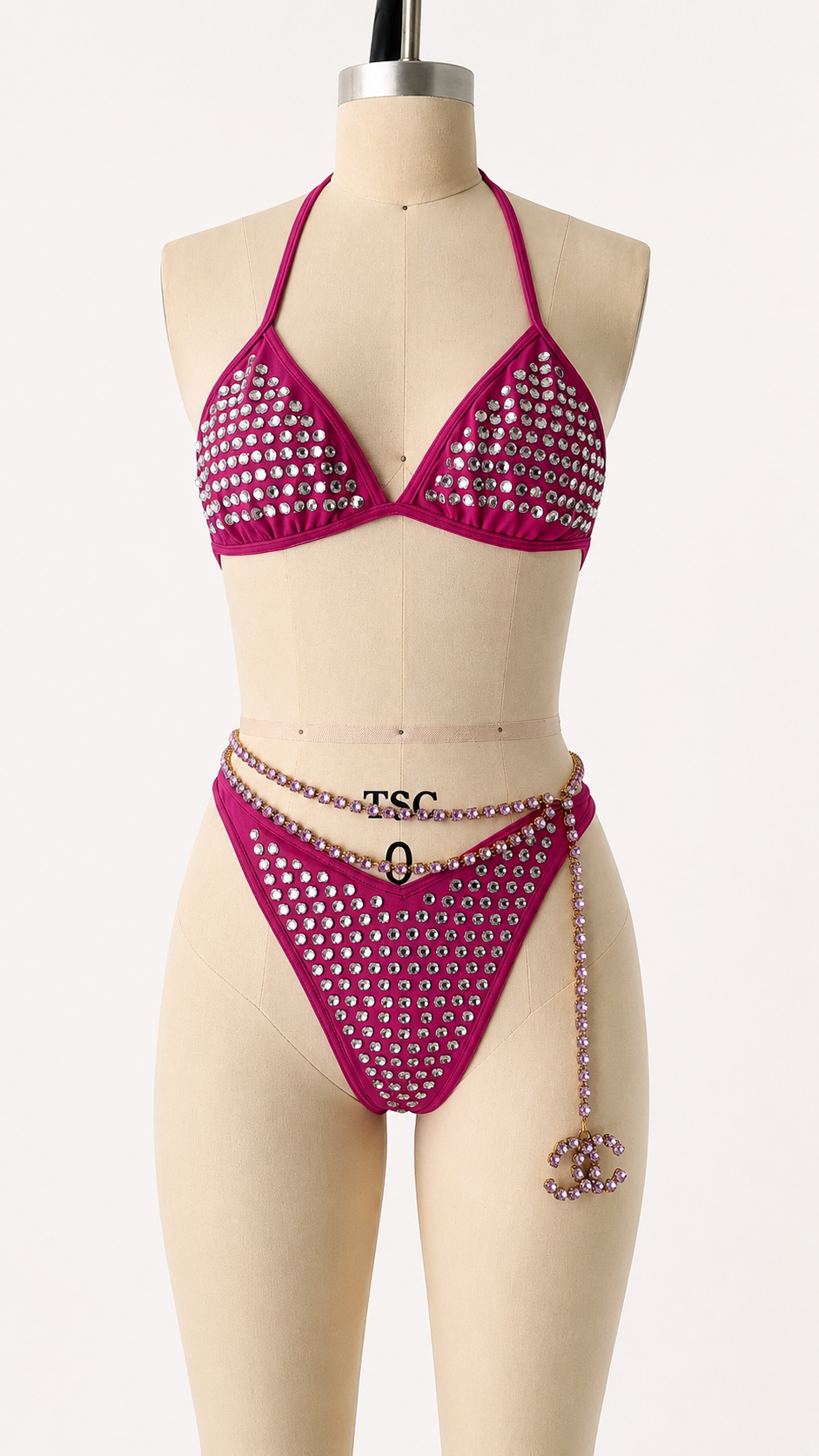 Chanel Vintage 1995 Barbie Pink Crystal Bikini | Rare Collector’s Piece | Fits 38
