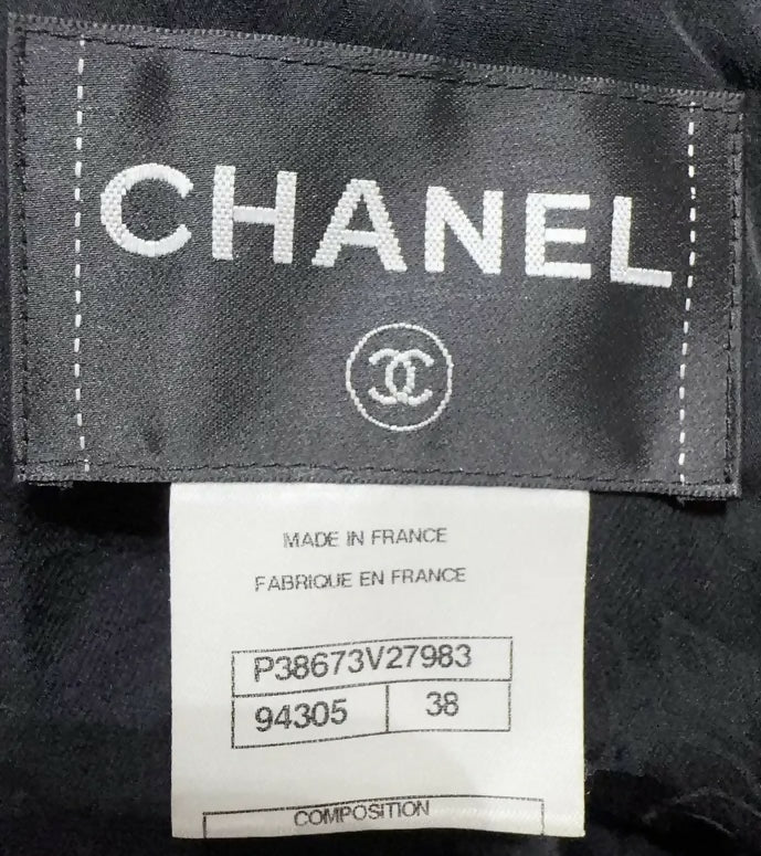 CHANEL ICONIC 10A PARIS-SHANGHAI BLACK TWEED BRAIDED TRIM CUFFS JACKET FR 38