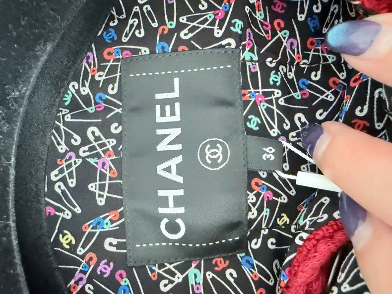 Chanel 24A Red tweed Jacket