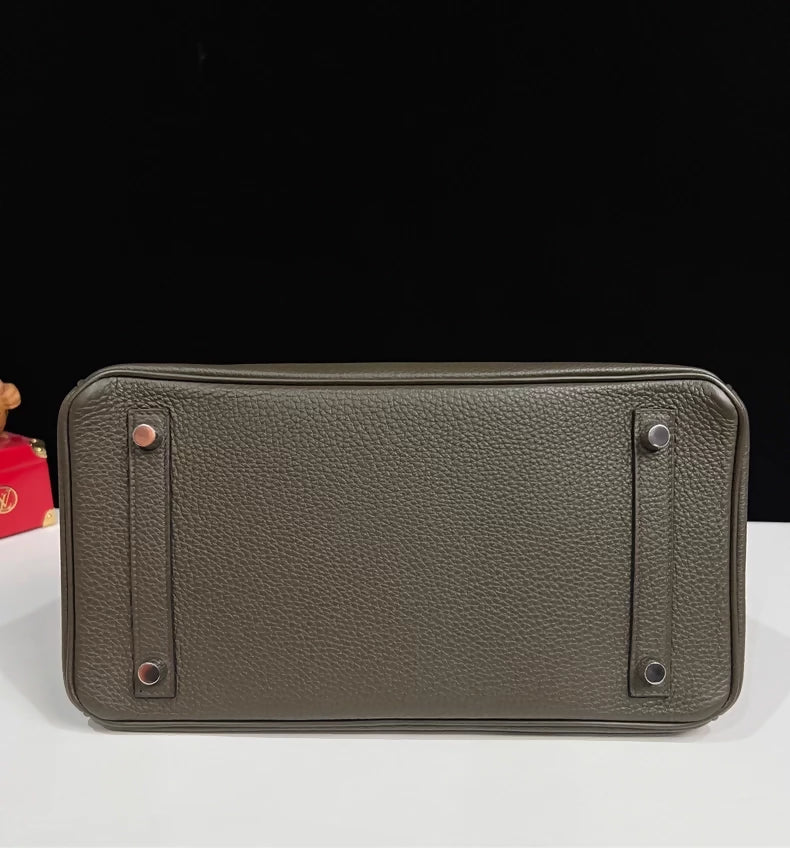 HERMES BK30 grey-green togo leather with palladium hardware