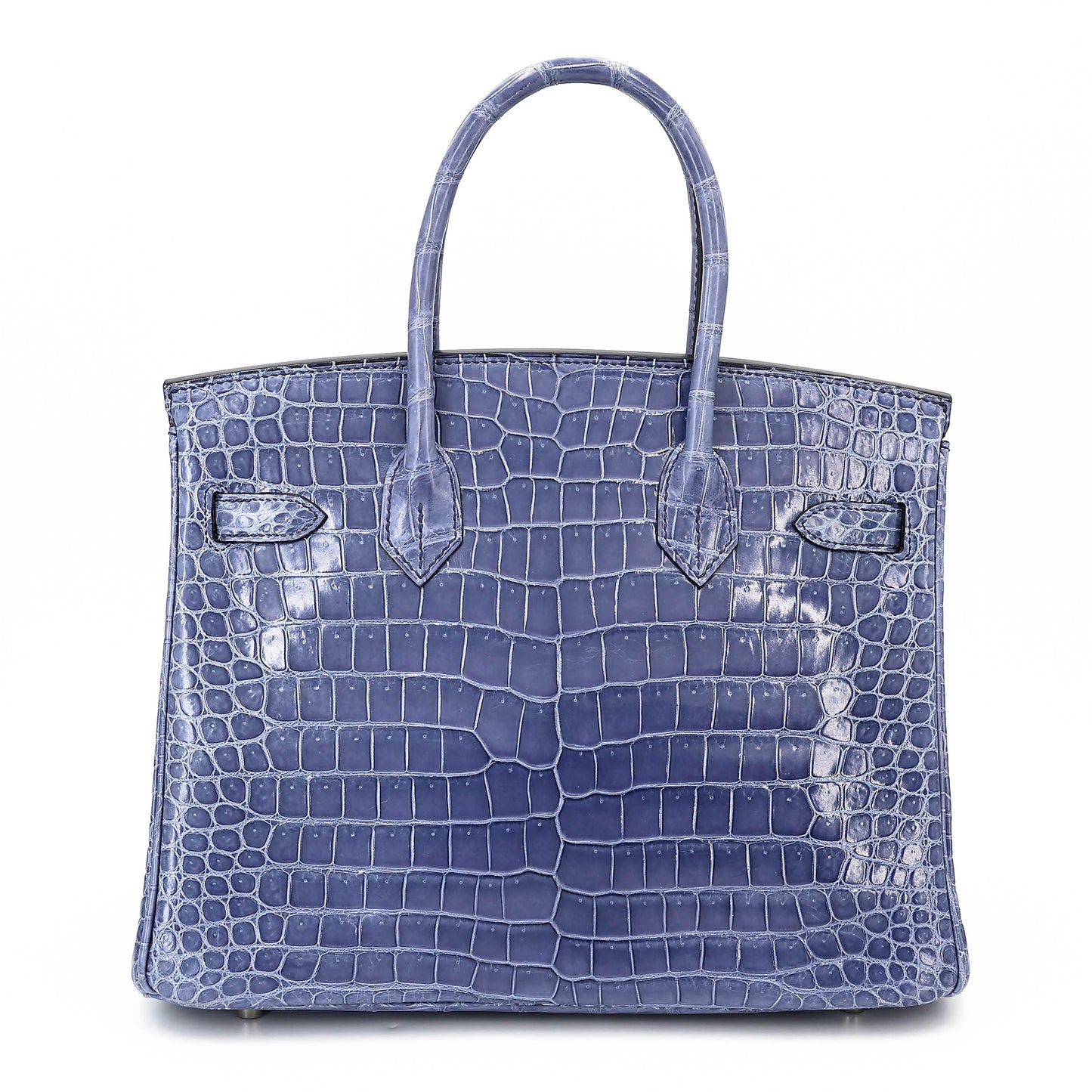 Hermes Birkin 30 Bleu Brighton Shiny Porosus Crocodile Palladium hardware