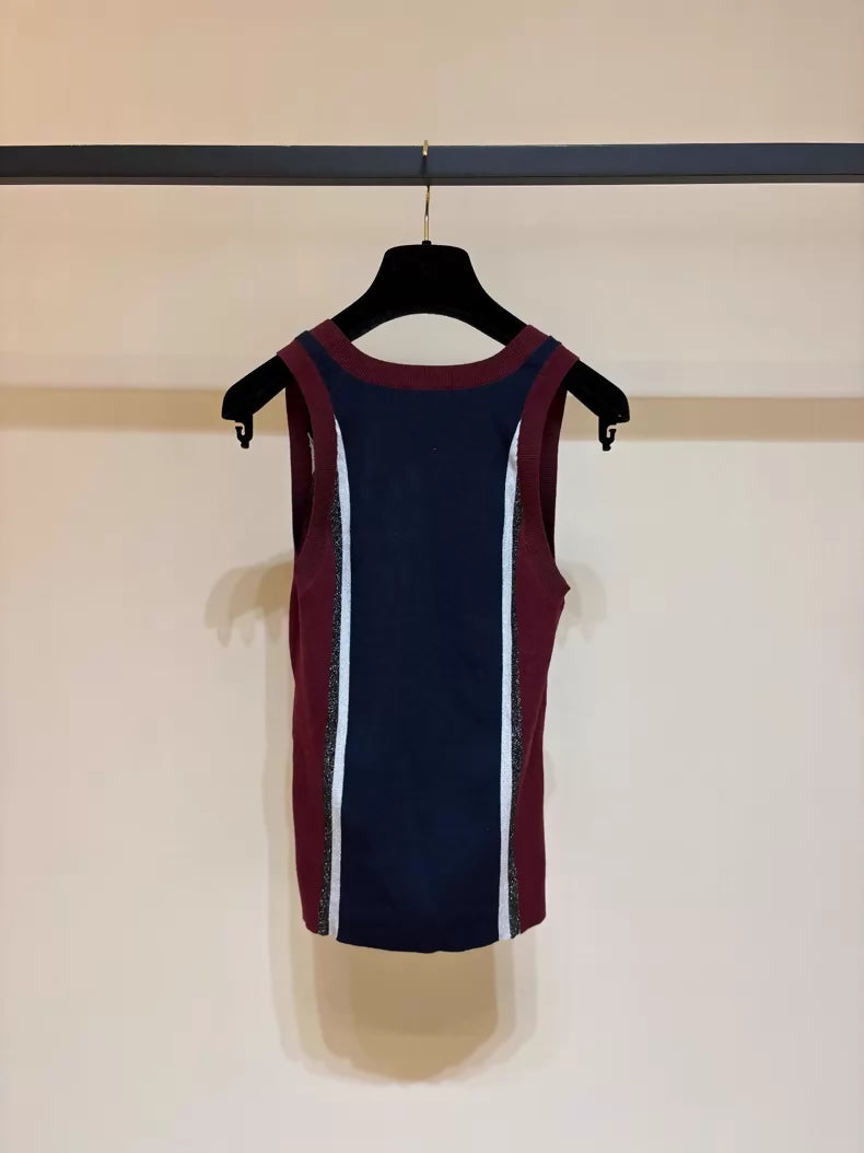 CHANEL 23B sequined embroidered knit vest
