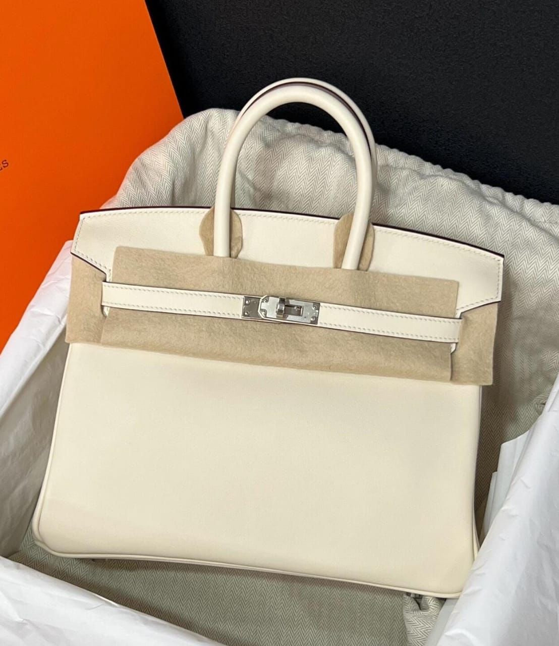 Hermes Birkin 25 Nata Swift Palladium hardware