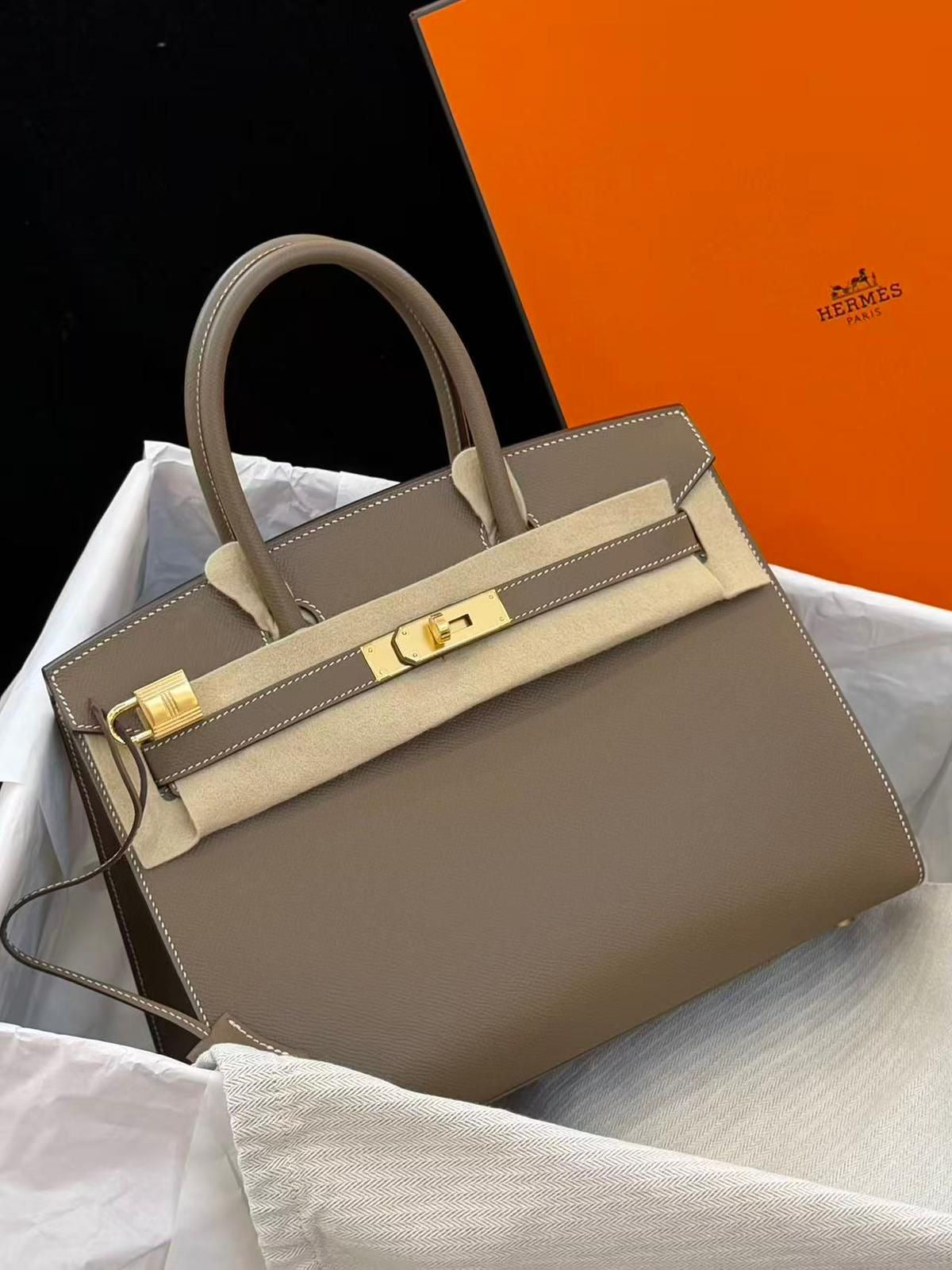 Hermes Birkin30 Sellier Etoupe Epsom Gold hardware