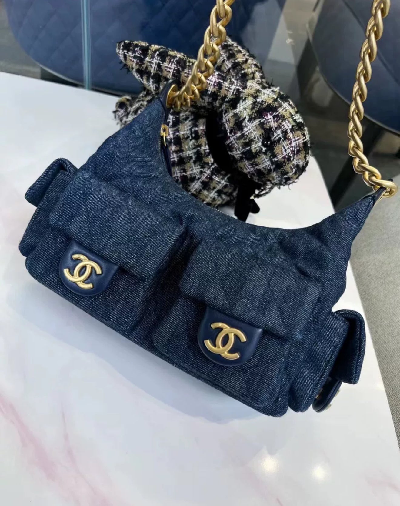 Chanel 25C Dark Blue Denim Hobo bag – Wararni.com