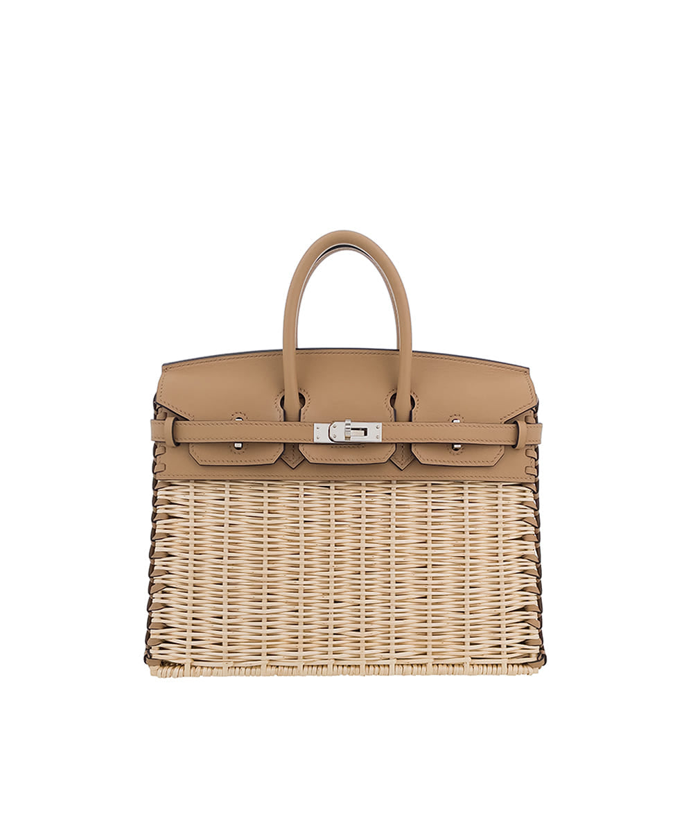 HERMÈS Birkin 25 Picnic Mini Chai Swift leather Palladium hardware