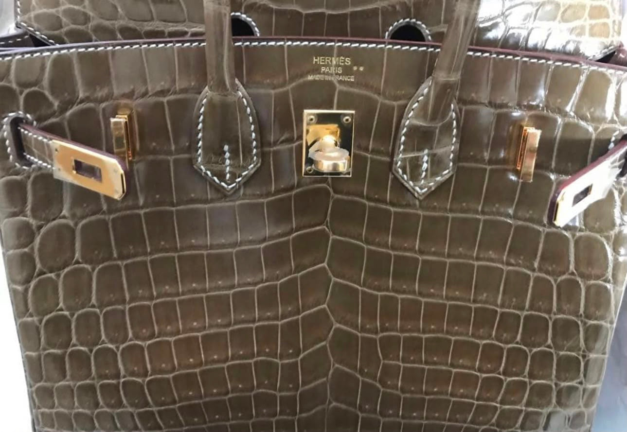 Hermes Birkin 25 Ficelle shiny niloticus gold hardware - Rare colour -