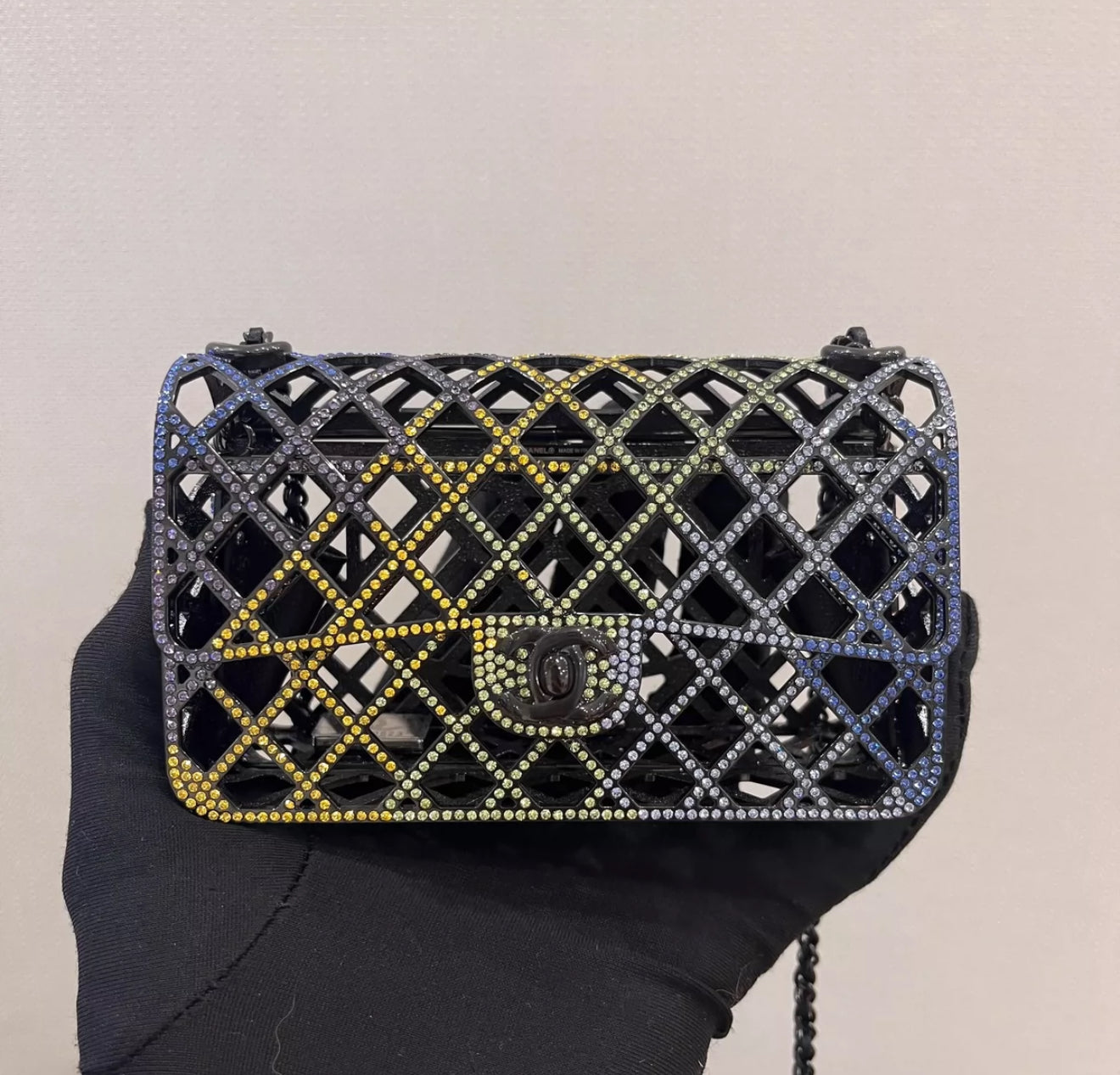 CHANEL 24C MULTI-COLOUR CRYSTAL METAL MINI FLAP BAG – Wararni.com