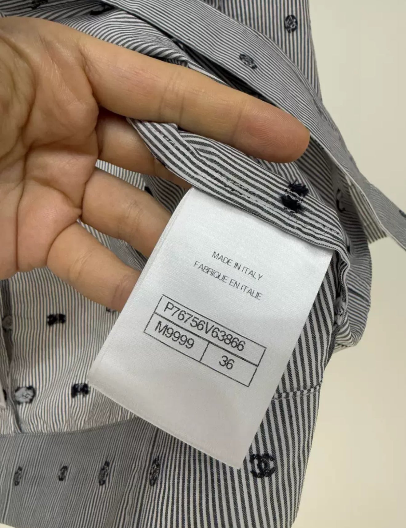 Chanel 24P striped polka dot shirt