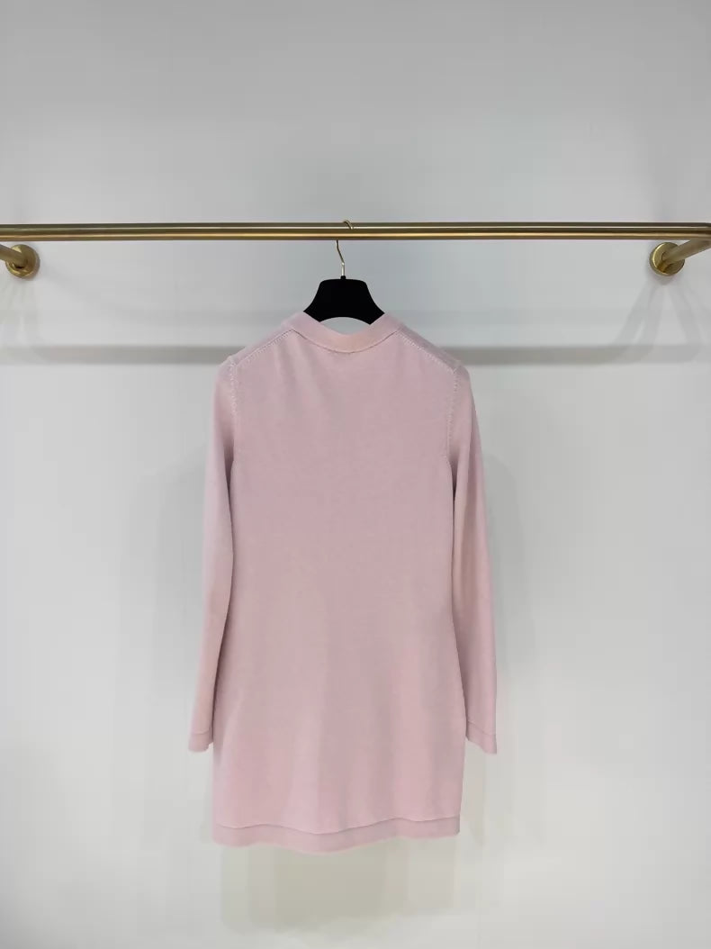 Chanel 22B Pink Cashmere Knit Cardigan