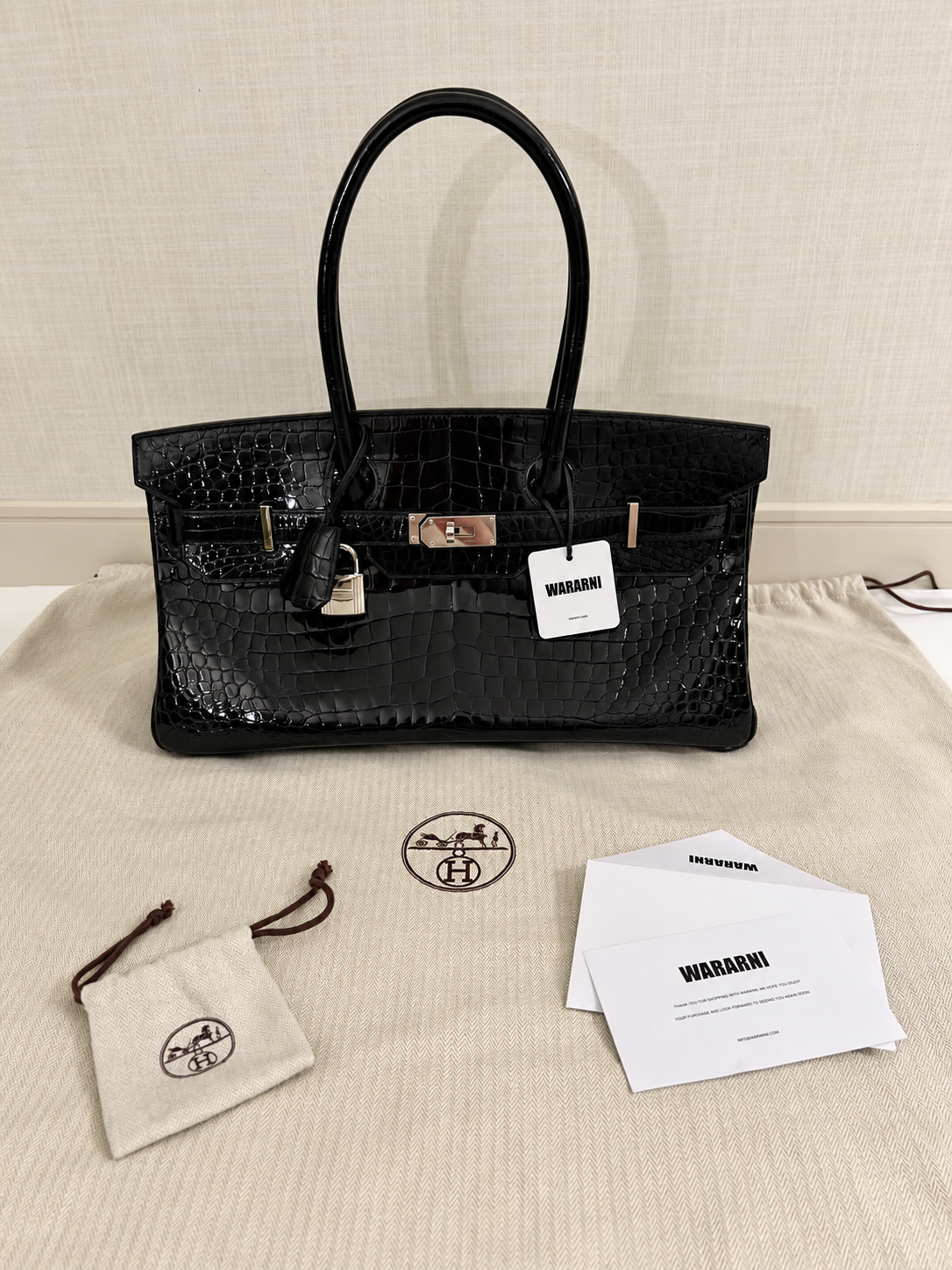 Hermès Birkin Shoulder JPG 42 Black Shiny Porosus Crocodile Palladium Hardware – Ultimate Collector’s Masterpiece
