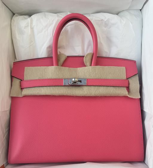Hermes Birkin 25 Rose Azalee Epsom Sellier Palladium Hardware