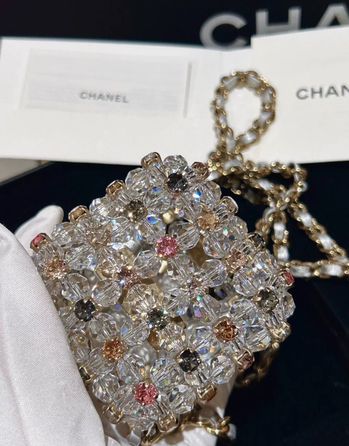 Chanel 23 Rainbow Strass Micro Mini CC Evening Bag