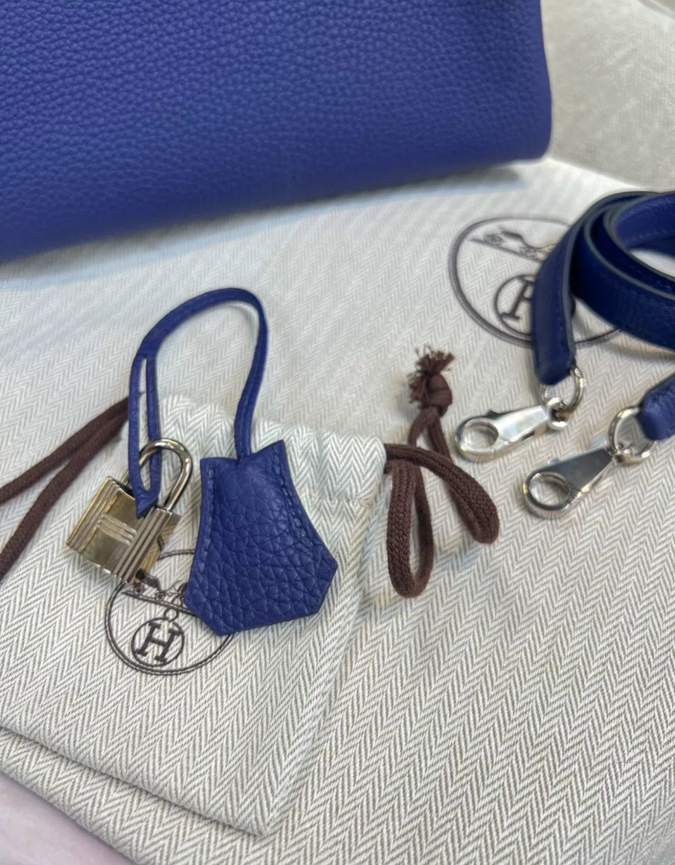 Hermes Kelly 25 Blue Navy Togo Leather Palladium Hardware