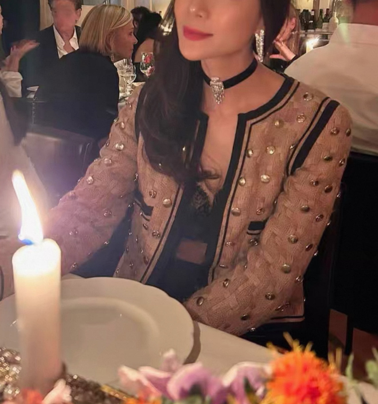 Chanel 08A beige wool tweed jacket