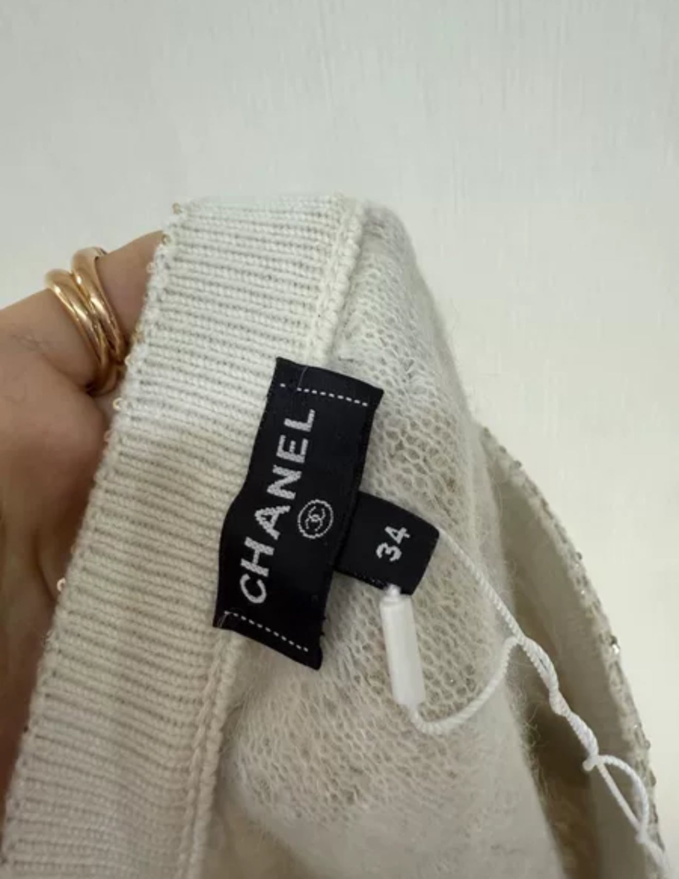 Chanel 23B ecru tweed skirt