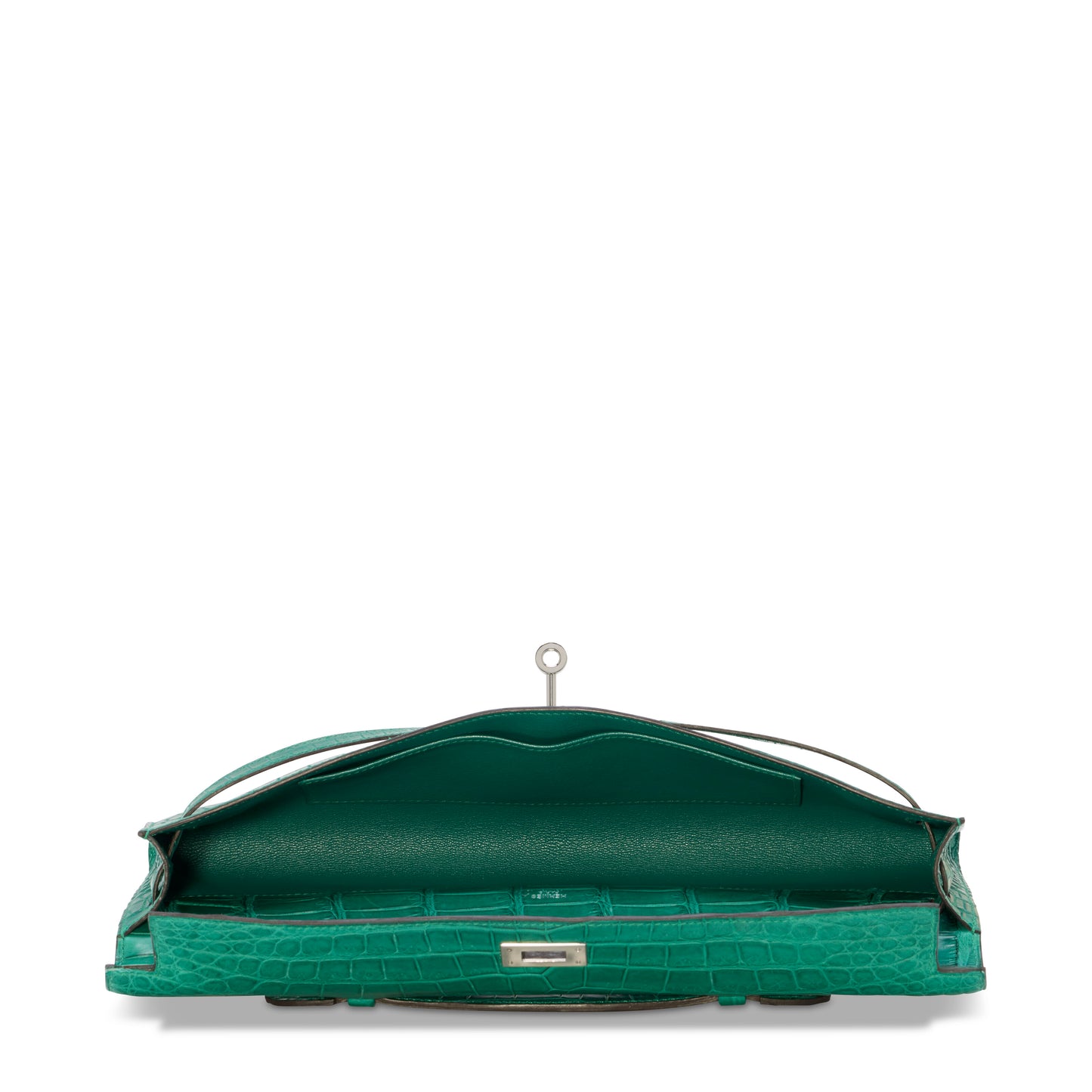 Hermes Kelly Cut Malachite Matte Crocodile Leather with palladium hardware