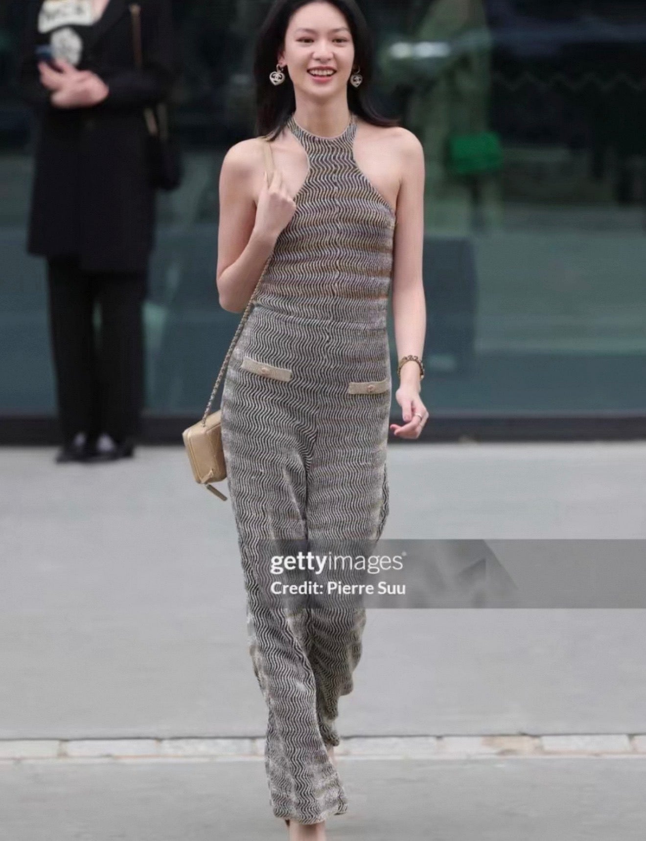 Chanel 24S Iridescent Gold and Silver Knit Jumpsuit