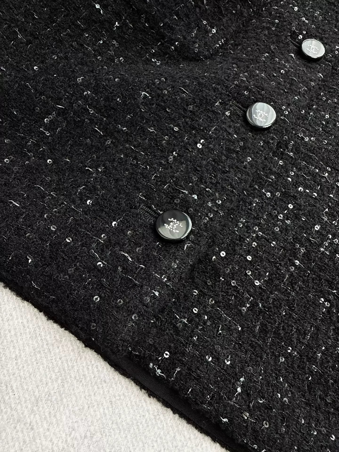 Chanel 24B black tweed sequin vest