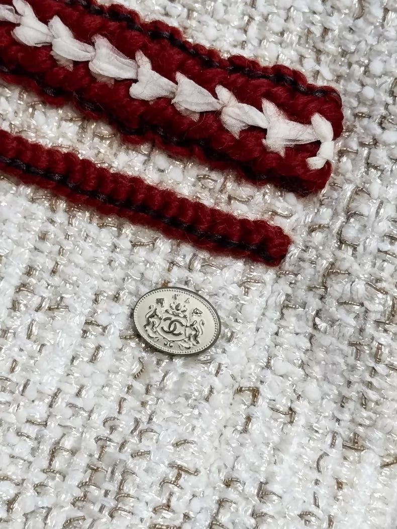 Chanel 18A Off-White Woven Tweed Jacket