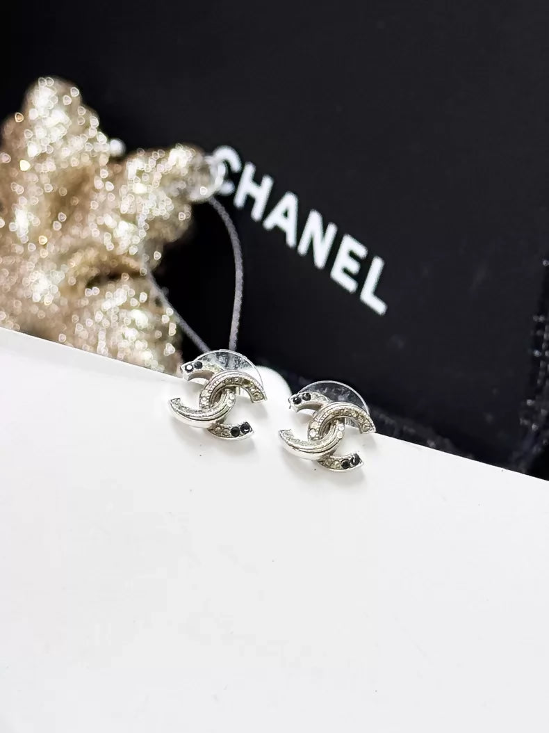 Chanel classic double C logo earrings