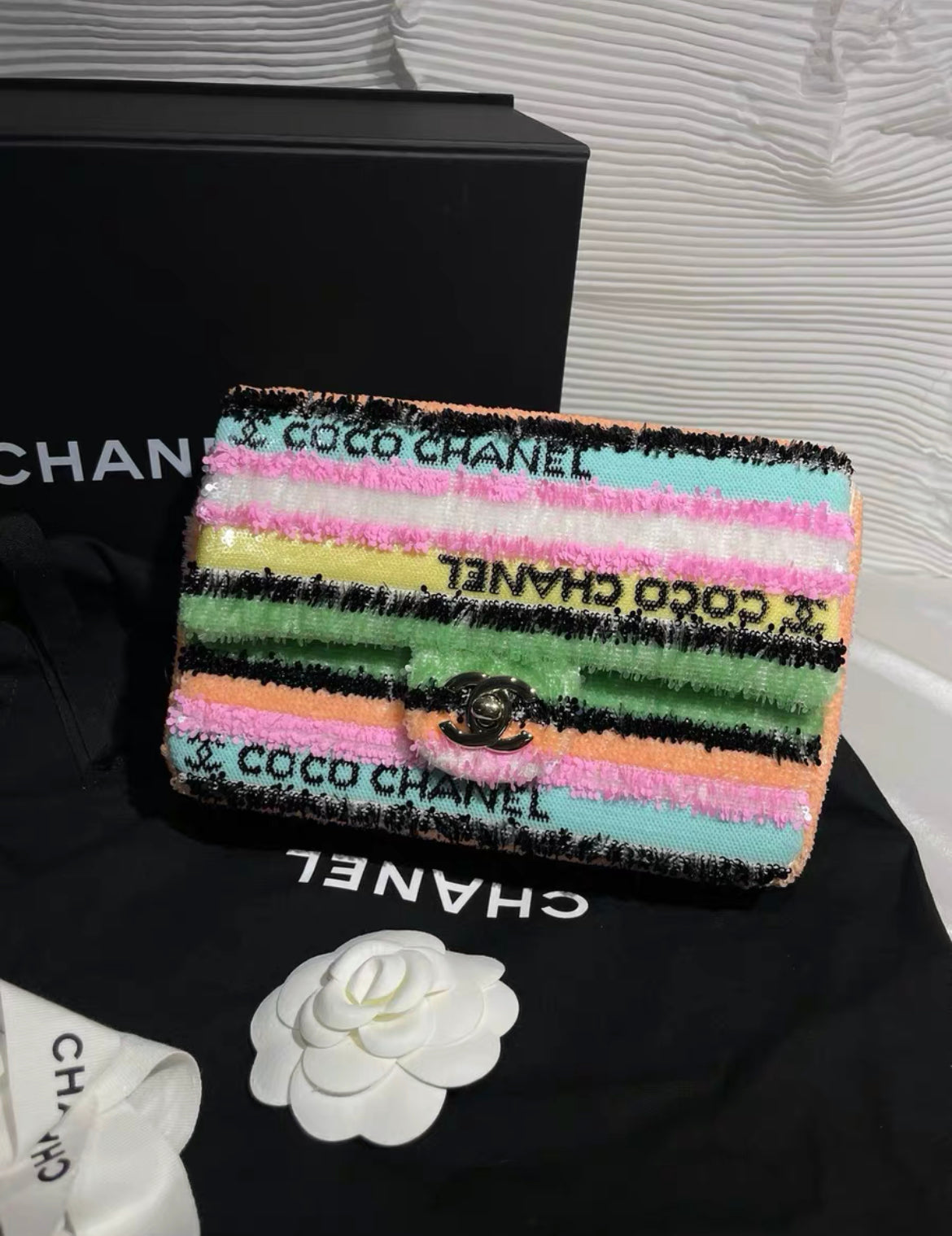 Chanel Rainbow Sequin Mini Rectangular Flap Bag – Wararni.com