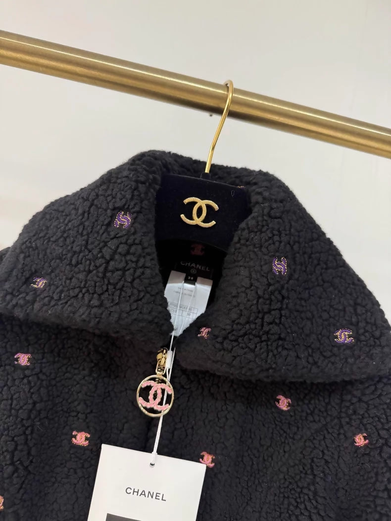 Chanel 24C Double C shearling Black Jacket