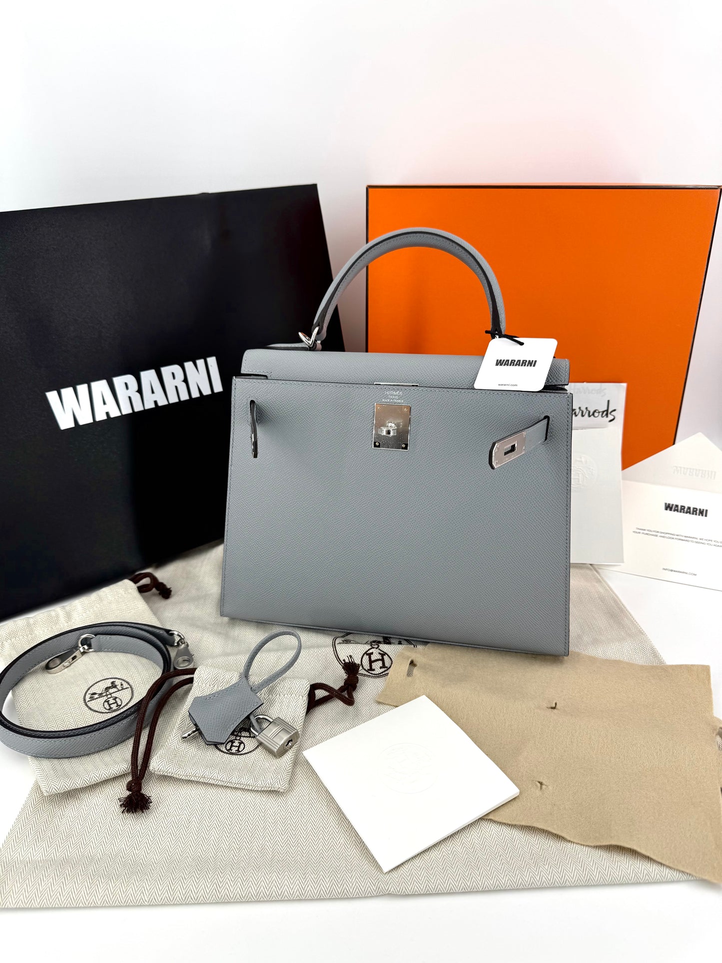 Hermès Kelly 28 PO GRIS PANTIN Epsom leather sellier palladium hardware