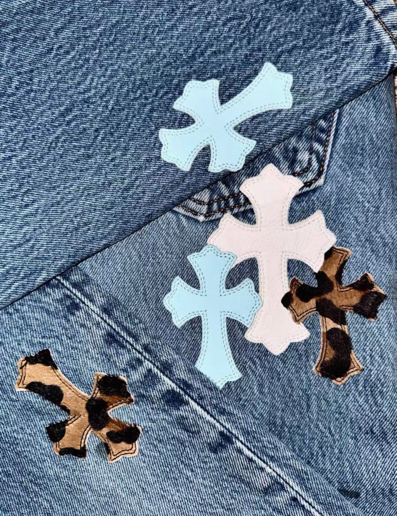 Chrome Hearts St. Barth Limited Edition Light Blue Levi's Jeans