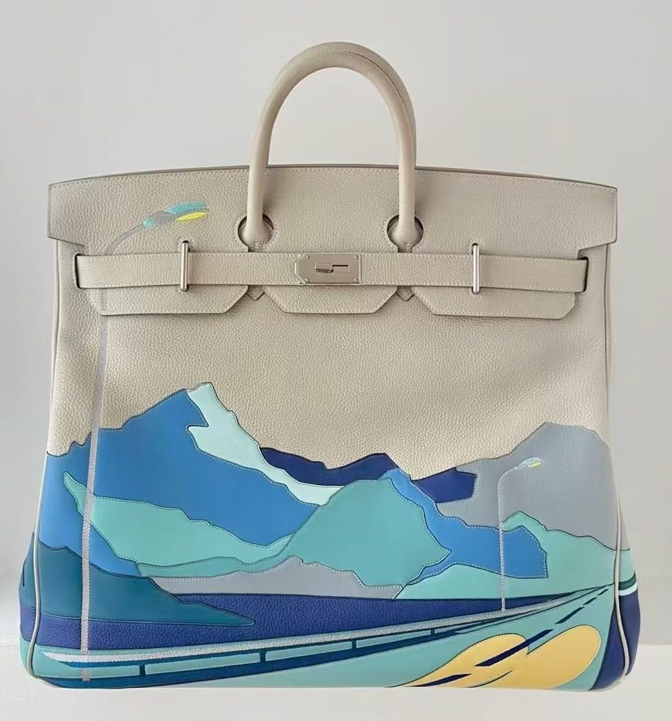 Hermes Birkin HAC 50 Endless Road Gris Perle Togo leather palladium hardware